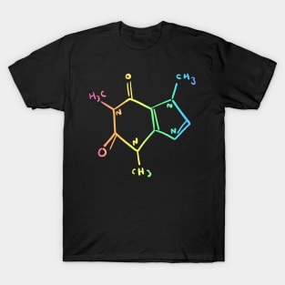 Rainbow Caffeine Molecule T-Shirt